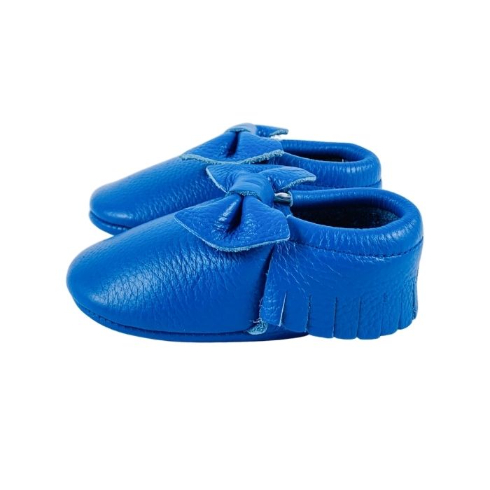 Electric Blue Bow | Soft Sole