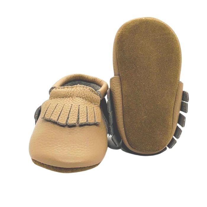 Biscuit Fringe Moccs | Soft Sole