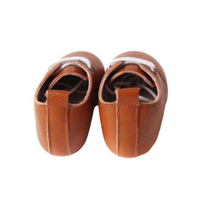 Brown Leather Lace up boots rear view 