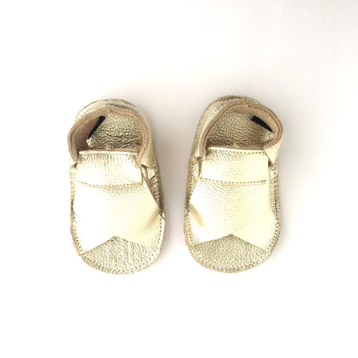 Cross Soft Sole Sandal  View above Metallic Gold