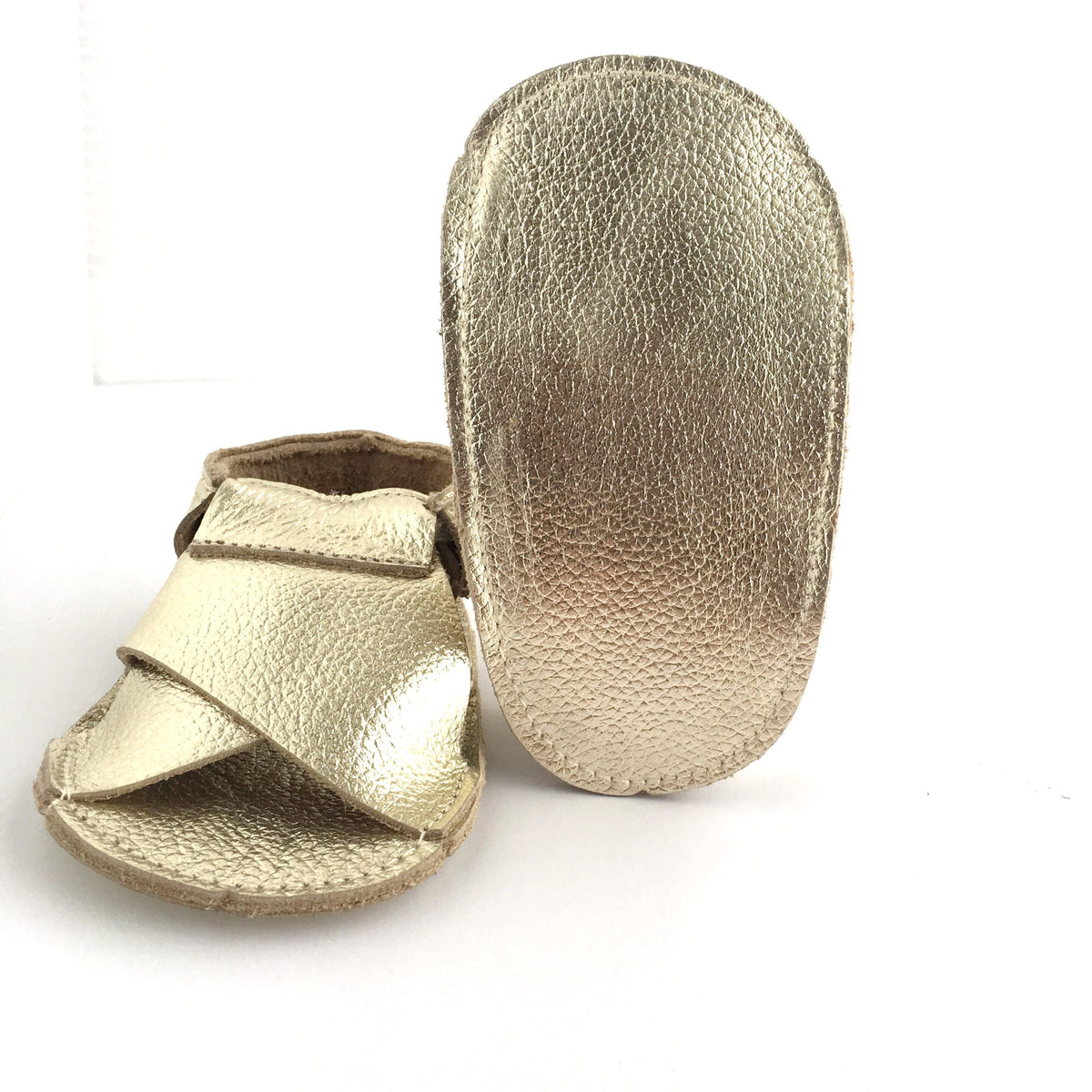 Cross Soft Sole Sandal Sole View Metallic Gold