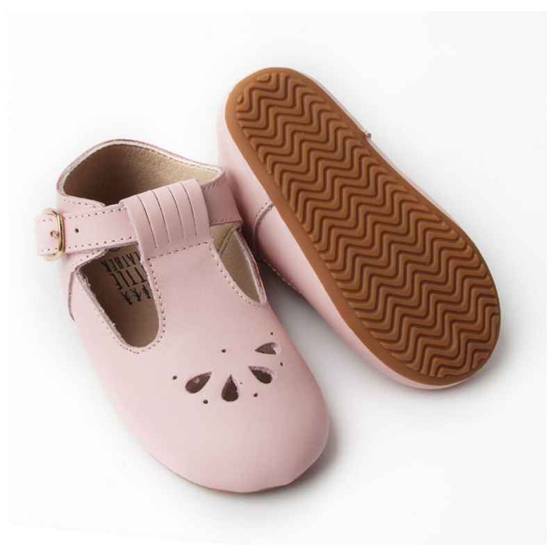Petal Pink Toddler T Bar Shoes | Grip Sole