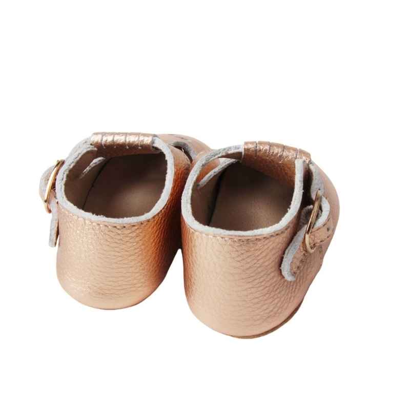 Rose Gold Baby T Bar Shoes | Soft Sole