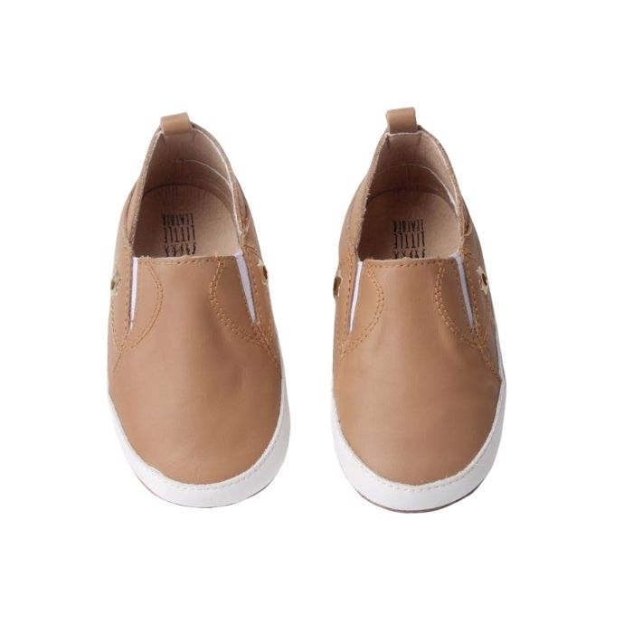 Chocolate Coloured Slip on shoes above view